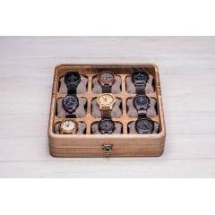 Органайзер на 9 секцій для наручних годинників ecoWalnut 7х26.5х26.5 см Київ