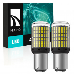 Комплект світлодіодних ламп Napo LED 1157-3014-144smd P21/5W 1157 BAU15S 2 шт Білий (2519734901) Киев
