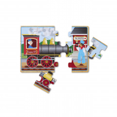 Дерев'яний пазл 4 в 1 Melissa&Doug Машинки 12х4 елементів 15х20 см MD3794 Бердичев