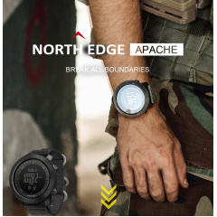 Наручний годинник чоловічий North Edge Apache Rubber 2 ремінця Чорний (3233) Краматорськ