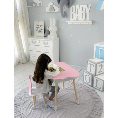 Стіл дитячий No Brand Хмара з нішою та стільчиком Метелик Біло-рожевий (2389156212) Ізмаїл