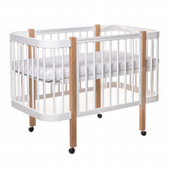 Ліжечко дерев'яне без шухляди Наталка Світанок 120 х 60 см White and Brown (149773) Южноукраїнськ