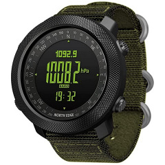 Наручний годинник чоловічий з компасом North Edge Apache Green 5BAR Чорний (2860) Ізюм