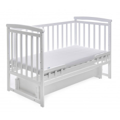 Ліжечко дерев'яне без шухляди Наталка Трансформер 120 х 60 см White (149618) Славута