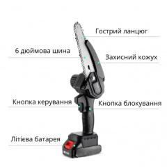 Міні пила ланцюгова з 2 акумуляторами та боксом No Brand Galimet 6" 21V (2313581192) Володарск-Волынский
