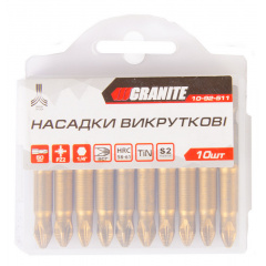 Насадки викруткові РZ2*50 мм S2 10 шт. з титановим покриттям Granite GM (10-92-511) Харків