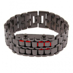 Годинник-браслет Led Watch Iron Samurai, Чорний з червоними світлодіодами ( IBW012BR ) Київ