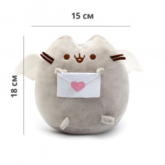 Набір М'яка іграшка Pusheen cat з листом Gray і дитячий силіконовий браслет від комарів (vol-1089) Червоноград
