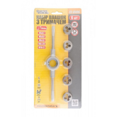 Набір плашок MASTERTOOL з утримувачем 6 ел. (M4/M5/M6/M8/M10) 15-0406 Київ