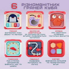 Дитячий Музичний Бізікуб Сортер з Піаніно Для Самих Маленьких Aiyingle Рожевий (730) Краматорськ
