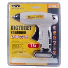 Пістолет клейовий акумуляторний Ø 7,2 мм DC3.7V 1300mAh Крапля-Стоп MASTERTOOL GM (42-0401) Кропива