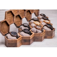 Сотова скринька-органайзер для 10 годинників ecoWalnut 7.3х59.7х23.5 см Київ