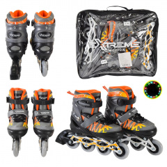 Дитячі ролики Extreme Motion RL2436 колеса що світяться сірий S (30-33) Одеса