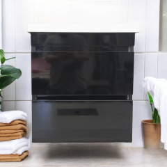Пластикова тумба Атлант Ламі The MIX 3190 gloss ламінація з умивальником 70 см Гуляйполе