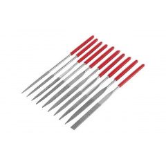 Набір надфілів Intertool 14 см алмазні Сріблясто-червоний 10 шт (HT-3701) Тячев