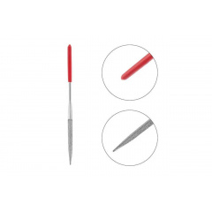 Набір надфілів Intertool 14 см алмазні Сріблясто-червоний 10 шт (HT-3701) Тячев