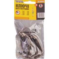 Ключі шестигранні набір 10 шт CrV (1,5-10мм L38-60мм) MASTERTOOL GM (75-0954) Чернигов
