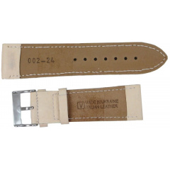 Ремінець для годинника зі шкіри Mykhail Ikhtyar 24 мм Бежевий (S002-024s beige) Чернигов