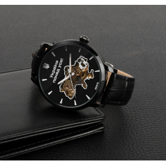 Наручний годинник чоловічий BESTA Skeleton UA Black Чорний (3121) Березне