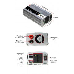 Перетворювач напруги інвертор UKC AC/DC 12V-220V 1000W Power Inverter Silver Южноукраїнськ