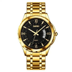 Годинники наручні чоловічі Skmei 9069 Gold - Black 9069GDBK (12395-hbr) Весёлое