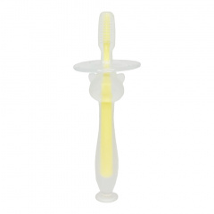 Силіконова зубна щітка Mumlove Mega Zayka MGZ-0707(Yellow) з обмежувачем Акимовка