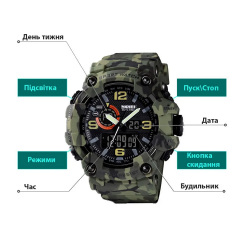 Чоловічий наручний годинник Skmei 1520 Камуфляж Шостка