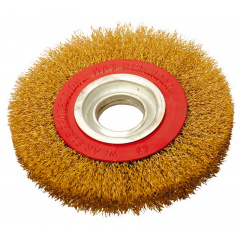 Щітка дискова з латунованого рифленого дроту D150*32 мм MASTERTOOL GM (19-9215) Броды