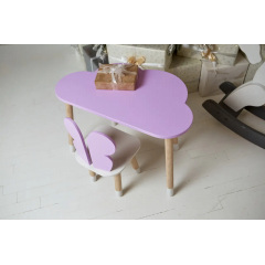 Столик дитячий та стільчик No Brand Хмарка Метелик 46х70х40 см Фіолетовий (2031760011) Ивано-Франковск
