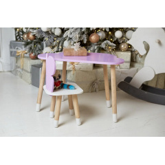 Столик дитячий та стільчик No Brand Хмарка Метелик 46х70х40 см Фіолетовий (2031760011) Ивано-Франковск