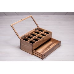 Бокс на стіл для зберігання наручних годинників з подушечками ecoWalnut 14.9х34.2х18 см Київ