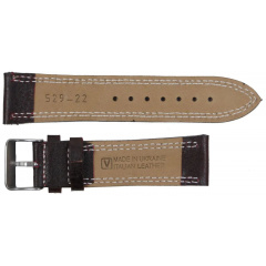 Ремінець для годинника Mykhail Ikhtyar шкіряний 22 мм Темно-коричневий (S529-22S dark brown) Київ