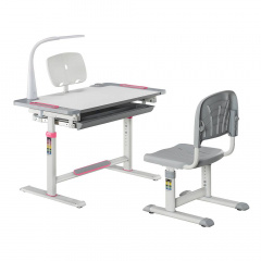 Дитяча парта-трансформер зі стільцем із жорсткою фіксацією Cubby Lupin 800x505x547-727 мм Pink Київ