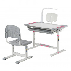 Дитяча парта-трансформер зі стільцем із жорсткою фіксацією Cubby Lupin 800x505x547-727 мм Pink Київ