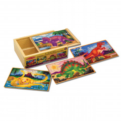 Дерев'яний пазл 4 в 1 Melissa&Doug "Динозаври" 12х4 елементів 15х20 см MD3791 Хмельник