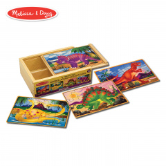 Дерев'яний пазл 4 в 1 Melissa&Doug "Динозаври" 12х4 елементів 15х20 см MD3791 Хмельник