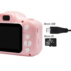 Дитячий цифровий фотоапарат Smart Kids з 2" екраном у силіконовому чохлі "Кішечка" з вбудованими іграми Рожевий Житомир