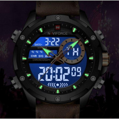 Тактичний водостійкий кварцовий годинник NaviForce Pride black Луцьк
