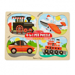 Дерев'яні пазли 4 в 1 "Транспорт" Melissa & Doug 4 пазли по 4 елементи MD9865 Гуляйполе