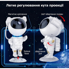 Лазерний нічник-проектор зоряного неба Астронавт Космонавт з пультом HMD 96-9328640 Херсон