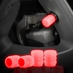 Флуоресцентні ковпачки на ніпель для велосипеда машини самокату Bluefield набір з 4 шт червоний (RT050781-4) Изюм