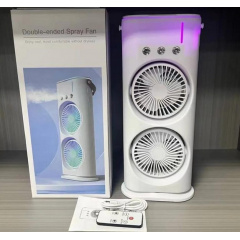 Вентилятор настільний OPT-TOP Double-ended Spray Fan подвійний з охолодженням LED підсвічування Пульт ДУ Білий (2104618502) Киев