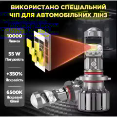 Комплект світлодіодних ламп Napo Model GL H9 6500K 10000LM 2 шт Білий (2565328968) Ирпень