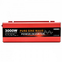 Інвертор напруги HOULI 3000W 12V в 220V Чистий синус Червоний (IN3W12V22V) Київ
