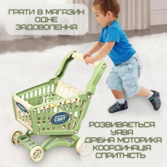 Дитячий ігровий набір продавця та покупця Combuy Кошик з Фруктами та Терміналом Зелений (617) Ужгород