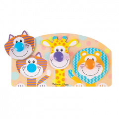 Пазл - вкладиш дерев'яний для малюків "Тварини сафарі" Melissa & Doug 3 елементи MD13439 Київ