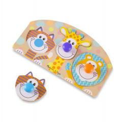 Пазл - вкладиш дерев'яний для малюків "Тварини сафарі" Melissa & Doug 3 елементи MD13439 Київ