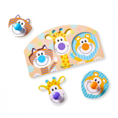 Пазл - вкладиш дерев'яний для малюків "Тварини сафарі" Melissa & Doug 3 елементи MD13439 Київ