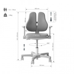 Дитяче крісло з підлокітниками FunDesk Сірий (14076723707) Черкассы