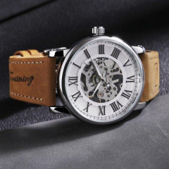 Годинник чоловічий механічний наручний Forsining Vintage Pro Сріблястий (2495007401) Петрове